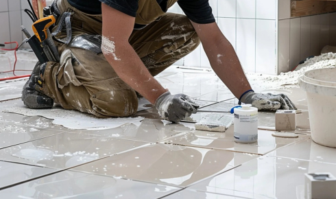 How can matching grout colour carefully with tile shade make floors look more seamless