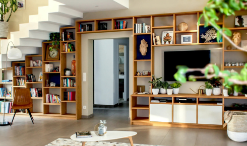 How can separating a work-from-home desk from the bed area improve focus